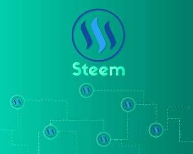 Blockchain Steem teknoloji arka plan toplama