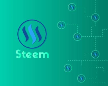 Blockchain Steem teknoloji arka plan toplama