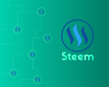 Blockchain Steem teknoloji arka plan toplama