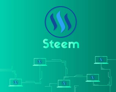 Blockchain Steem teknoloji arka plan toplama