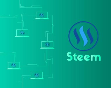 Blockchain Steem teknoloji arka plan toplama