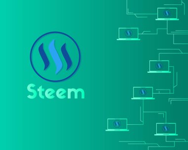 Blockchain Steem teknoloji arka plan toplama