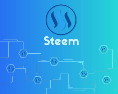 Blockchain kavramı arka plan koleksiyon ağ Steem