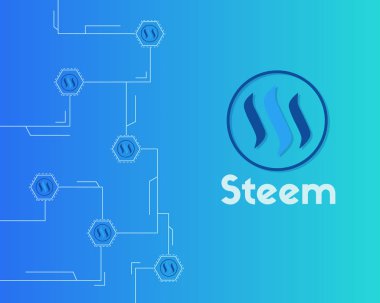 Blockchain kavramı arka plan koleksiyon ağ Steem