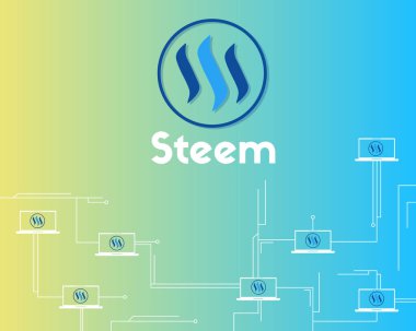Blockchain Steem teknoloji ağ arka plan toplama
