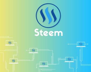 Blockchain Steem teknoloji ağ arka plan toplama