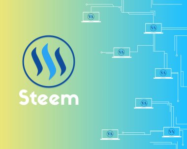 Blockchain Steem teknoloji ağ arka plan toplama