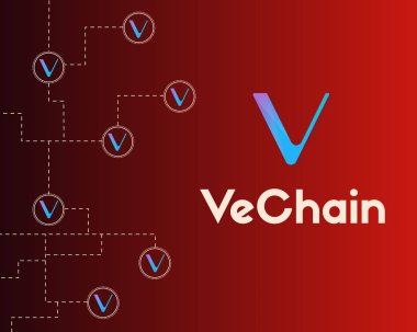 Vechain cryptocurrency teknoloji blockchain arka plan