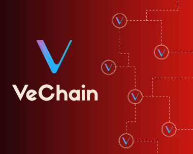 Vechain cryptocurrency teknoloji blockchain arka plan