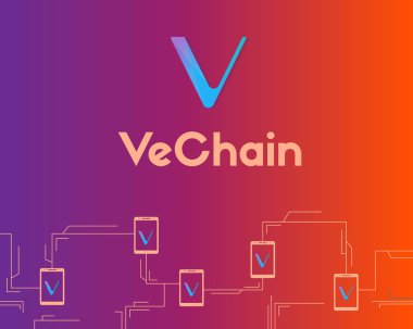 Vechain cryptocurrency blockchain ağ arka plan