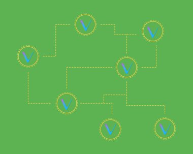 Kavram arka plan ağ Vechain cryptocurrency blockchain