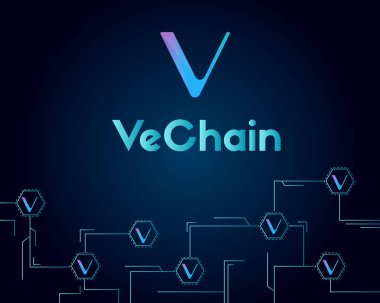 Vechain cryptocurrency blockchain iş kavramı arka plan