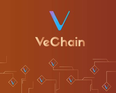 Vechain cryptocurrency blockchain teknoloji dünya arka plan