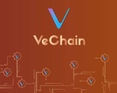 Vechain cryptocurrency blockchain teknoloji dünya arka plan