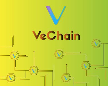 Vechain cryptocurrency blockchain bağlı arka plan