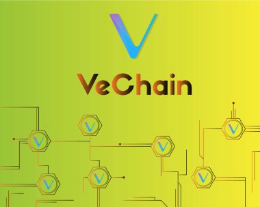 Vechain cryptocurrency blockchain bağlı arka plan