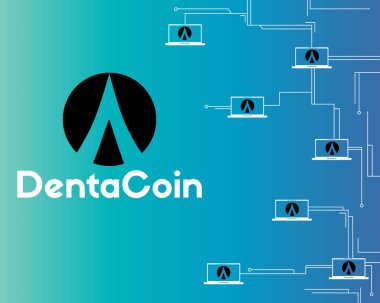 Stil arka plan ağ Dentacoin blockchain devre