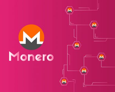 Cryptocurrency monero dijital teknoloji arka plan toplama