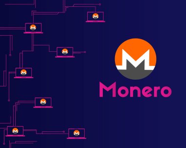 Cryptocurrency monero koyu arka plan toplama