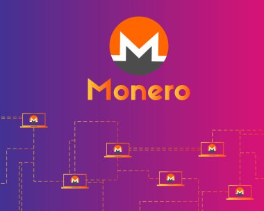 Cryptocurrency monero dijital ödeme arka plan toplama