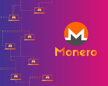 Cryptocurrency monero dijital ödeme arka plan toplama