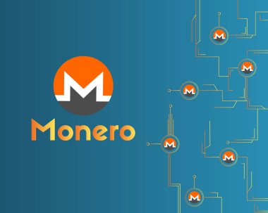 Cryptocurrency monero devre kavramı arka plan toplama