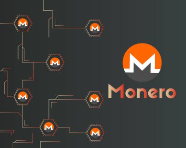Cryptocurrency monero ağ teknolojisi arka plan toplama