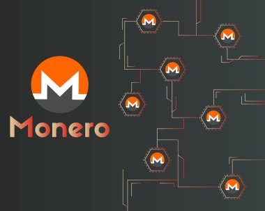 Cryptocurrency monero ağ teknolojisi arka plan toplama