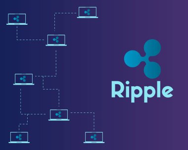 Cryptocurrency teknoloji kavramı stili arka plan dalgalanma