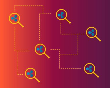 Stil arka plan büyüteç ile dalgalanma cryptocurrency