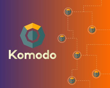 Blockchain komodo sembolü bağlı arka plan