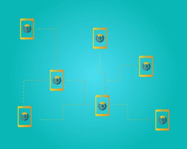 Blockchain komodo sembol teknoloji arka plan