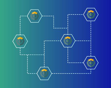 Blockchain komodo sembolü ağ arka plan