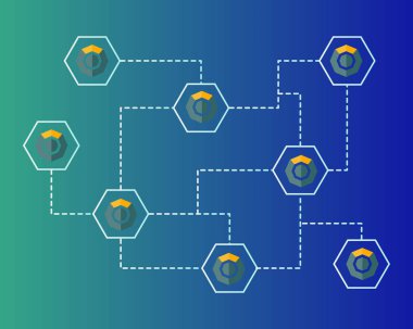Blockchain komodo sembolü ağ arka plan