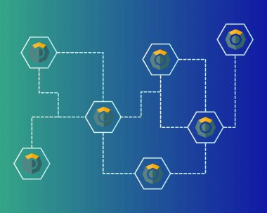 Blockchain komodo sembolü ağ arka plan