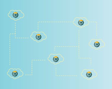 Blockchain komodo sembolü Downtown kavram arka plan