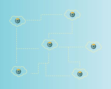 Blockchain komodo sembolü Downtown kavram arka plan