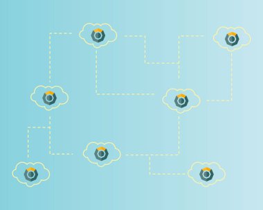 Blockchain komodo sembolü Downtown kavram arka plan