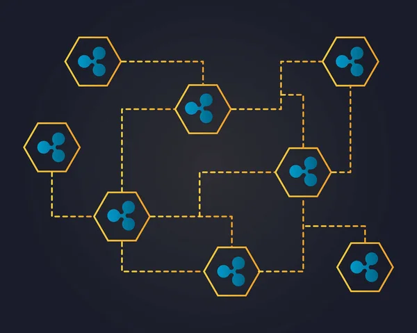 Wellen Kryptowährungsnetzwerk Konzept Stil Hintergrund — Stockvektor