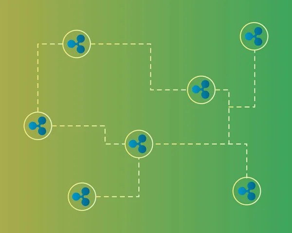 Тло стилю дизайну криптовалютної мережі Ripple — стоковий вектор