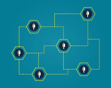 Kalabalık cryptocurrency blockchain kavramı arka plan bağlı