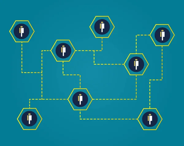 Fondo de concepto conectado blockchain criptomoneda poblado — Vector de stock