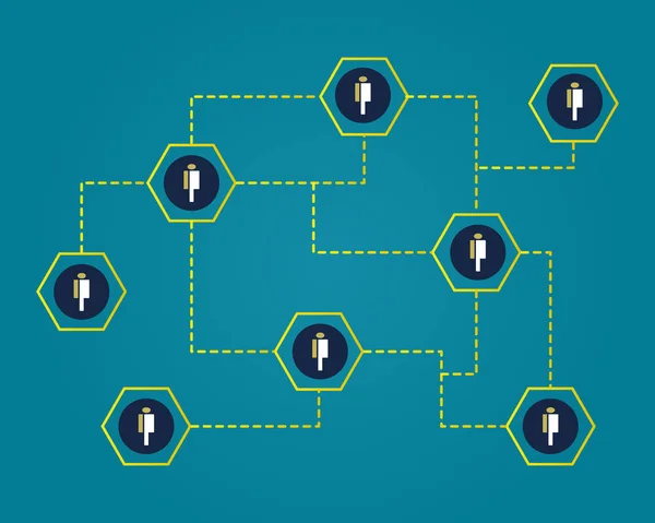 Fondo de concepto conectado blockchain criptomoneda poblado — Vector de stock
