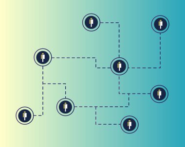 Kalabalık cryptocurrency blockchain teknoloji kavramı arka plan
