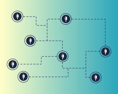 Kalabalık cryptocurrency blockchain teknoloji kavramı arka plan