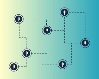 Kalabalık cryptocurrency blockchain teknoloji kavramı arka plan