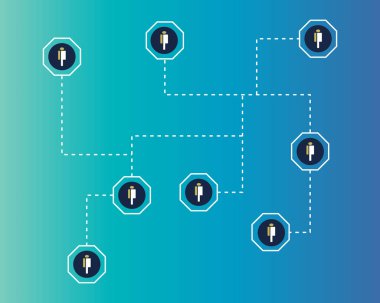 Kalabalık cryptocurrency blockchain modern sanal arka plan