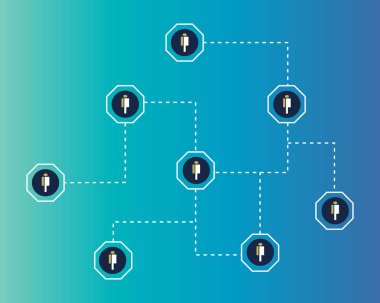 Kalabalık cryptocurrency blockchain modern sanal arka plan