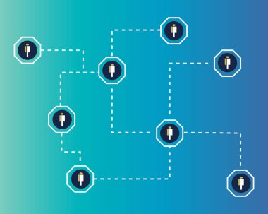 Kalabalık cryptocurrency blockchain modern sanal arka plan