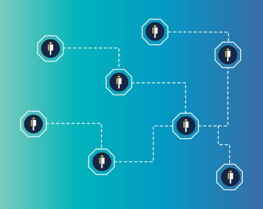 Kalabalık cryptocurrency blockchain modern sanal arka plan